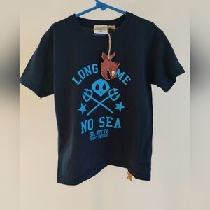 Pirana Joe No Sea St. Kitts West Indies Blue T-Shirt Size Kids Boys Youth 8 New